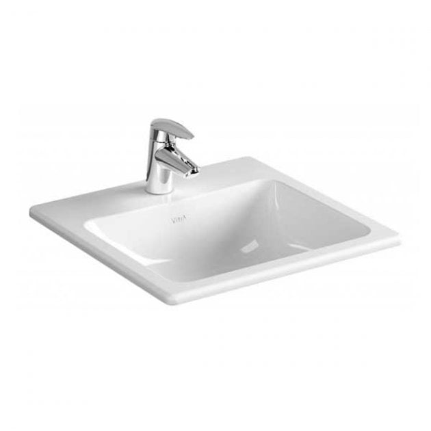 Vitra S20 1 Tap Hole Countertop Basin 500mm - White - 5464B003-0001