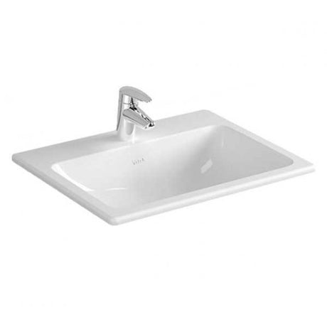 Vitra S20 1 Tap Hole Countertop Basin 550mm Wide - White - 5465B003-0001