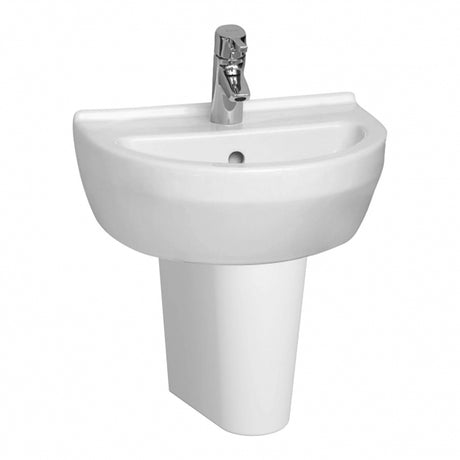 VitrA S50 Half Height Pedestal for 450mm Basin - White - 5315L003-0156