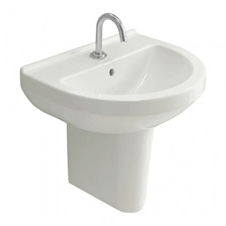 VitrA S50 Half Height Pedestal for 550mm Basin - White - 5316L003-0156