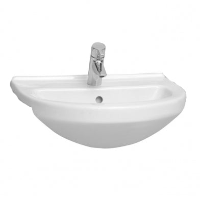 VitrA S50 1 Tap Hole Semi Recessed Basin 550mm - White - 5307B003-0001
