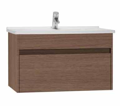 VitrA S50+ 1 Drawer Vanity Unit 800mm - Golden Oak - 71976 - TAP 'N' SHOWER