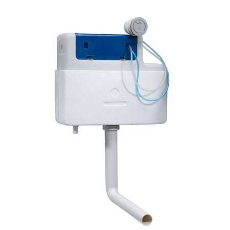 Tavistock Vortex white bottom inlet concealed cistern with flush pipe and control mechanism