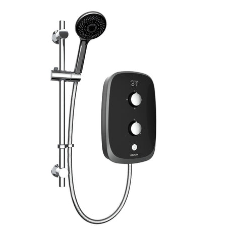 Aqualisa eVolve 9.5kW Electric Shower with Adjustable Head - Black/Satin Silver - VOTZ26