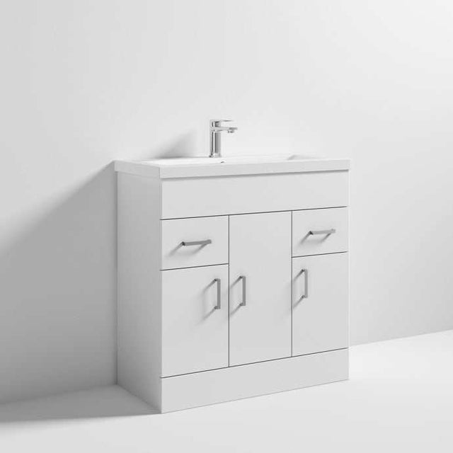 Nuie 3-Door Eden Floor Standing Vanity Unit and Basin 800mm Wide 1 Glo