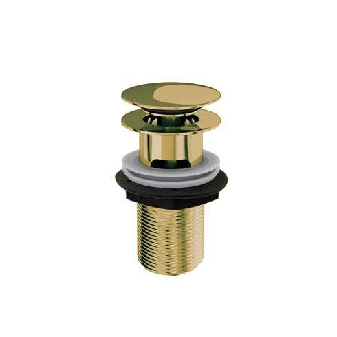 Burlington Slotted Sprung Plug basin waste in gold finish with brass construction and easy installation