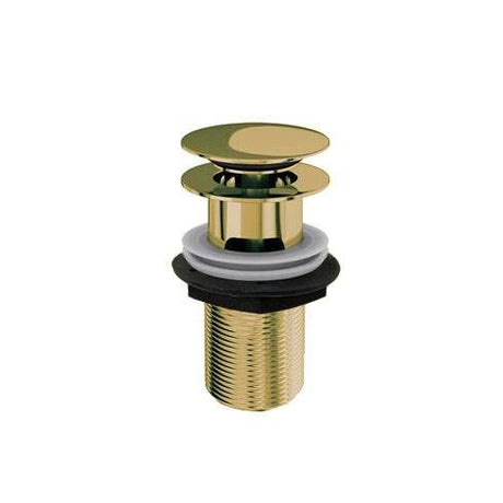 Burlington Slotted Sprung Plug basin waste in gold finish with brass construction and easy installation