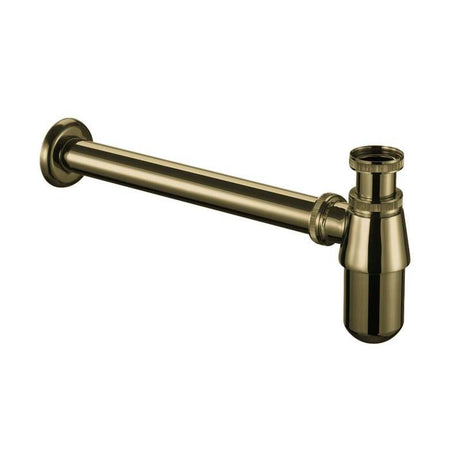 Burlington Round Bottom Traditional Basin Bottle Trap in gold finish for bathroom drainage and aesthetics