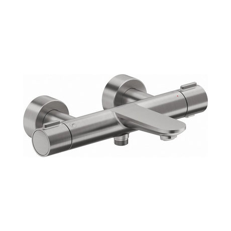 Duravit Wave Dual Handle Bathtub Thermostat For Exposed Installation - Brushed Stainless Steel - WA5220000070