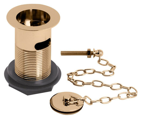 Launde Abbey Basin Waste with Plug and Link Chain - Copper - TAP 'N' SHOWER
