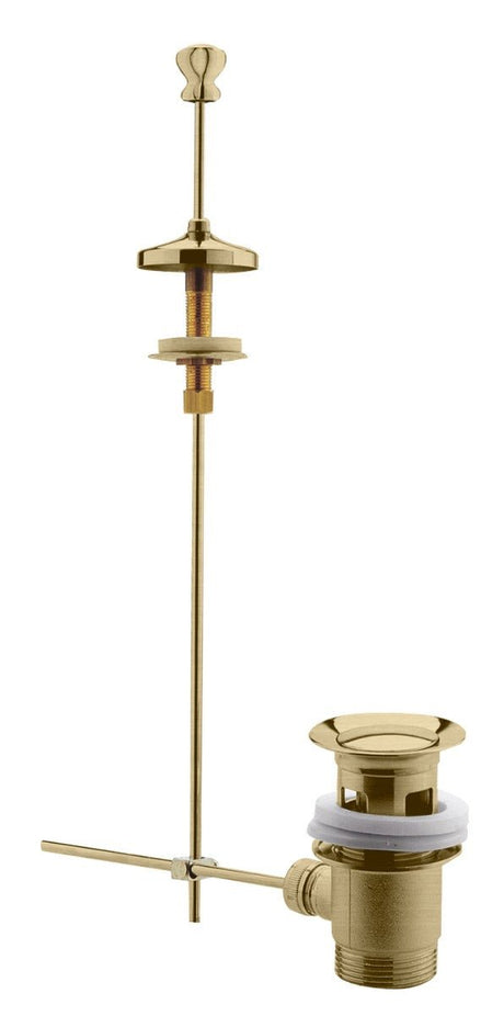 Launde Abbey Traditional Pull Up Basin Waste - Brushed Gold - TAP 'N' SHOWER