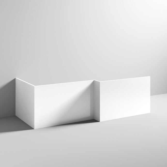 Nuie Bath Panels White Contemporary Shower Front Panel (1600mm) - WBS303