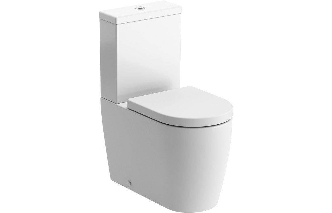 Prystine Oakham Rimless Close Coupled Toilet, D/F Cistern & Soft Close Seat - Rimless - PRIS1859