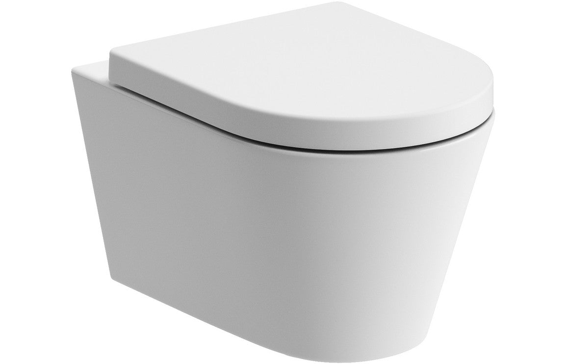 Prystine Oakham Wall Hung Toilet Pan & Soft Close Seat - Rimless - PRIS1861