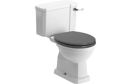 Prystine Teti Traditional Close Coupled Toilet Pan With Lever Cistern & Soft Close Seat - Grey Ash - PRIS96007
