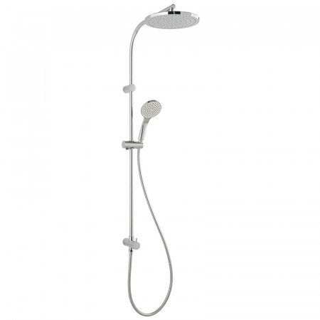 Vado Rigid Riser Kit chrome round shower valve with diverter and integral outlet for concealed valves