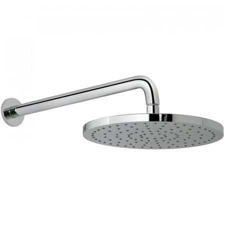 Vado Saturn 254Mm 10-inch round chrome shower head with angled shower arm
