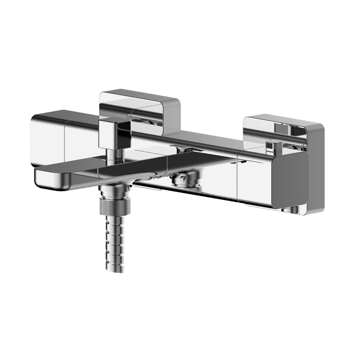 Nuie Windon Thermostatic Wall Mounted Bath Shower Mixer Tap - Chrome - WIN005