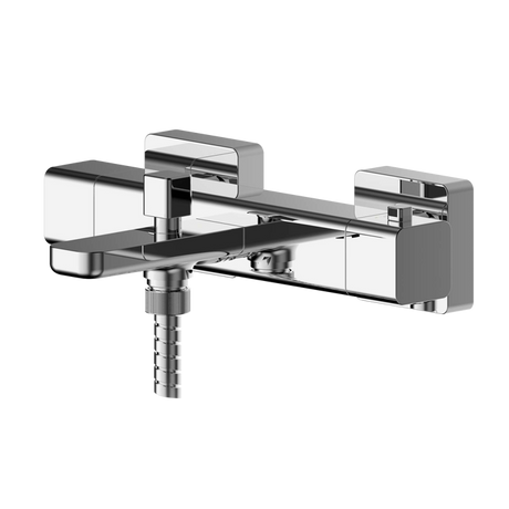 Nuie Windon Thermostatic Wall Mounted Bath Shower Mixer Tap - Chrome - WIN005