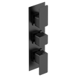 Nuie Windon Diverter triple handle thermostatic concealed shower valve in matt black finish