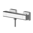 Nuie Windon Square bottom outlet thermostatic bar shower valve in chrome with durable brass construction and anti-scald safety features