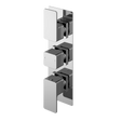 Nuie Windon Diverter triple handle thermostatic concealed shower valve with chrome finish