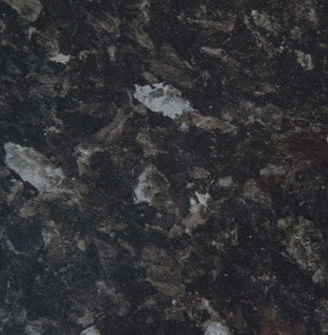 Close-up of Hudson Reed Black Slate Gloss surface showing a durable, high-gloss black and gray stone texture for bathroom interiors