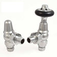 West Admiral Angled Thermostatic Radiator Valves Pair and Lockshield -Chrome