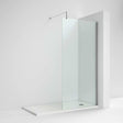 Nuie 8mm Glass Wet Room Screen 1850mm x 800mm Wide with Support Bar - 