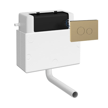 Nuie Ceramics Accessories Pneumatic Dual Flush Universal Access Concealed Cistern - Brushed Brass - XTY011M03