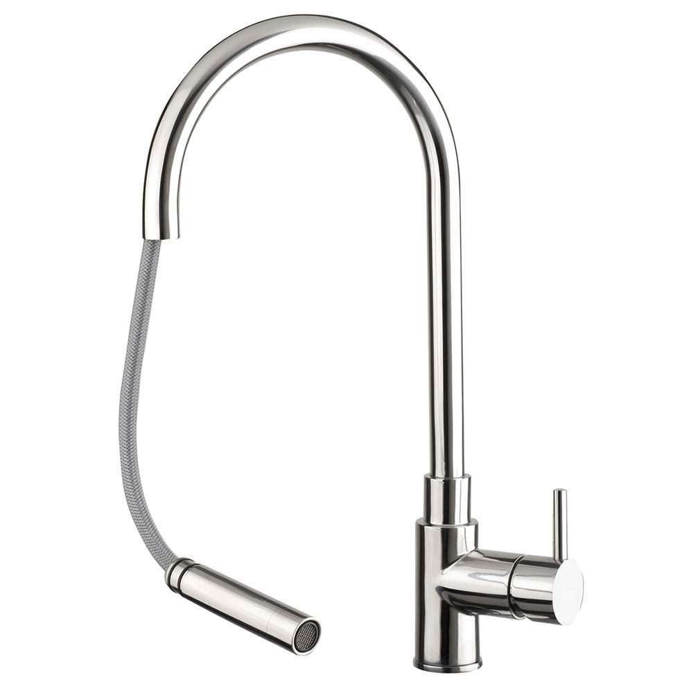 JTP Zeeca Single Lever Stainless Steel Kitchen Sink Mixer with pull-out spray and durable corrosion-resistant finish
