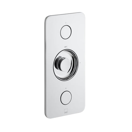 Vado Zone 2 Outlet Concealed Thermostatic Shower Valve With Push Button Control - Polished Chrome - ZON-128/2-CP