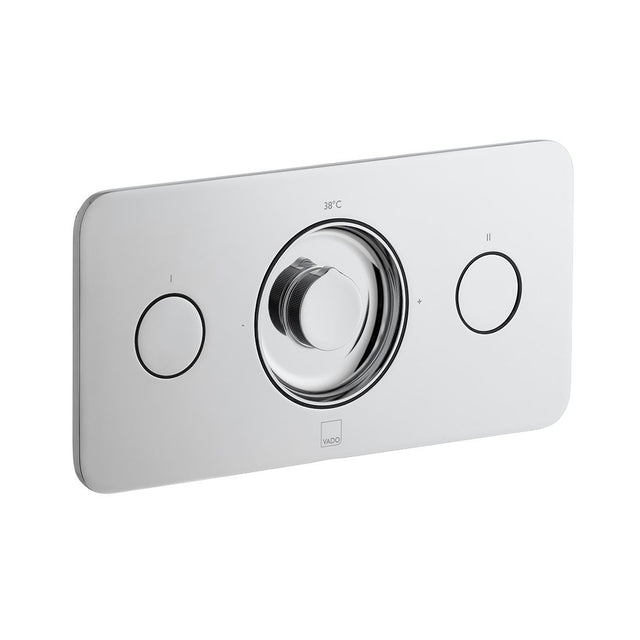 Vado Zone 2 Outlet Concealed Thermostatic Shower Valve with Push-button Control - Polished Chrome - ZON-128/2-H-CP