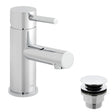 Vado Zoo Mono Basin Mixer Smooth Bodied Single Lever Deck Mounted with Universal Waste and Honeycomb Flow Regulator - Chrome - ZOO-100F/CC-C/P