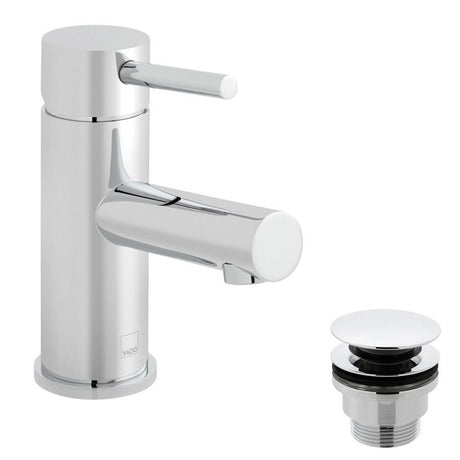 Vado Zoo Mono Basin Mixer Smooth Bodied Single Lever Deck Mounted with Universal Waste and Honeycomb Flow Regulator - Chrome - ZOO-100F/CC-C/P