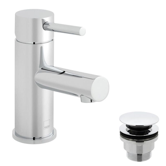 Vado Zoo Mono Basin Mixer Smooth Bodied Single Lever Deck Mounted with Universal Waste and Honeycomb Flow Regulator - Chrome - ZOO-100F/CC-C/P