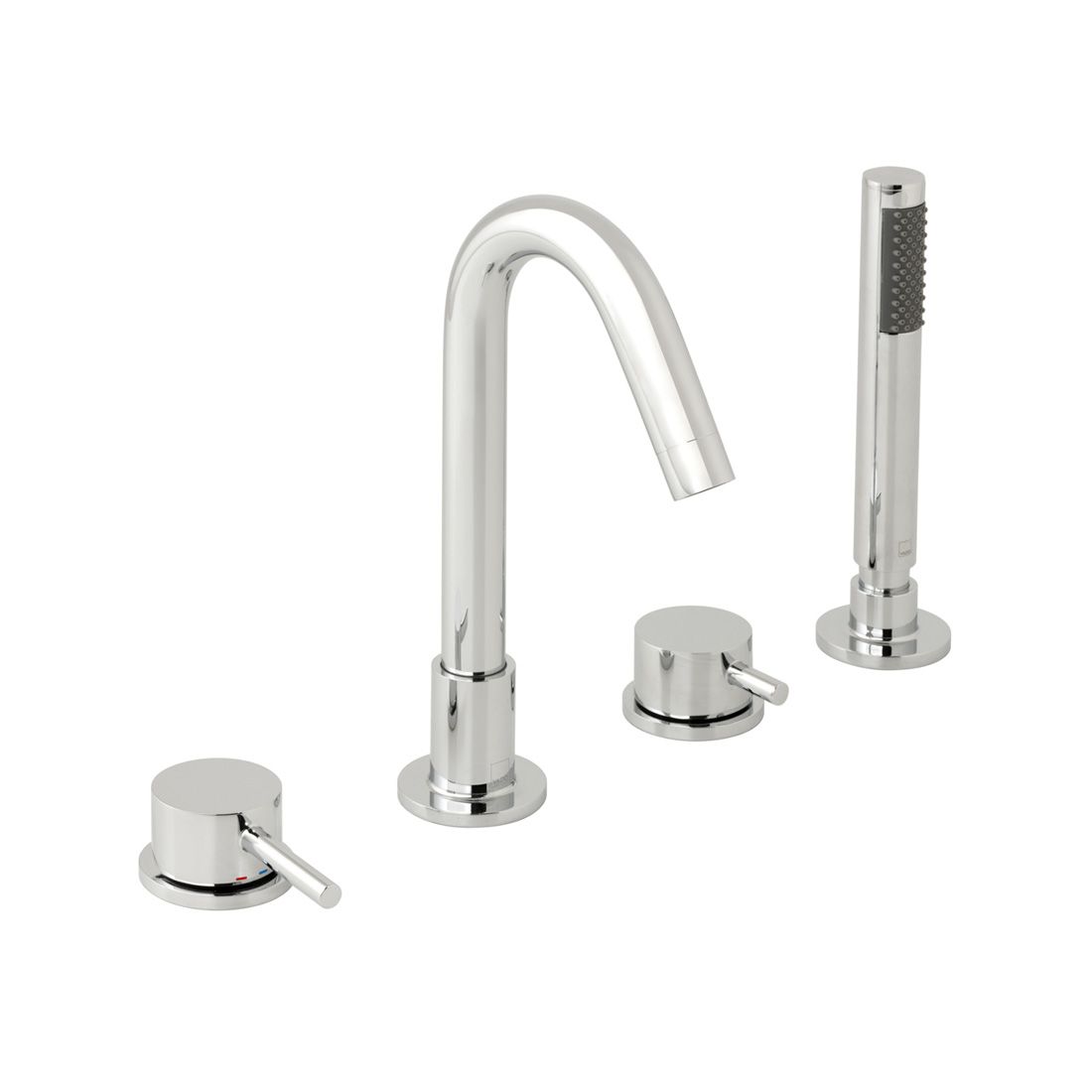 Vado Zoo 4 Hole Bath Mixer Tap with Shower Kit and Spout - Polished Chrome - ZOO-232-CP