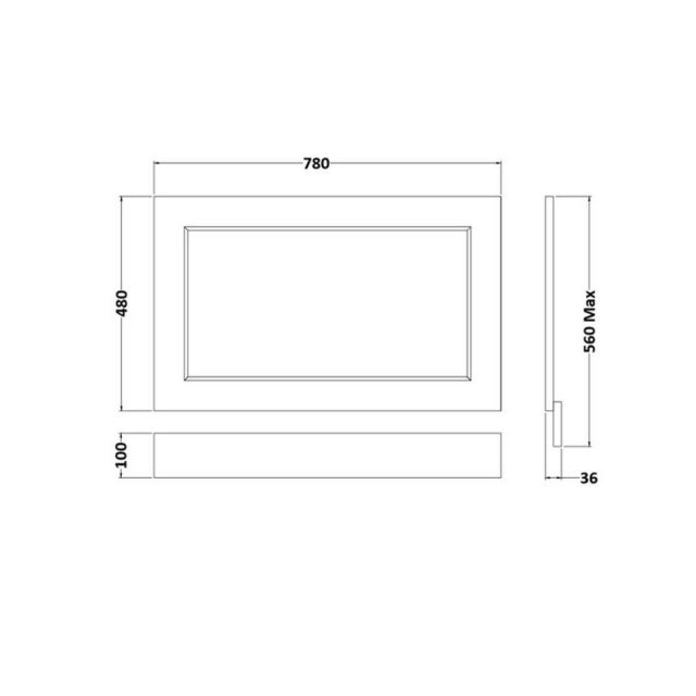 RAK Washington 800mm Bath End Panel - White - RAKWEP80500 - 780mmx480mmx36mm