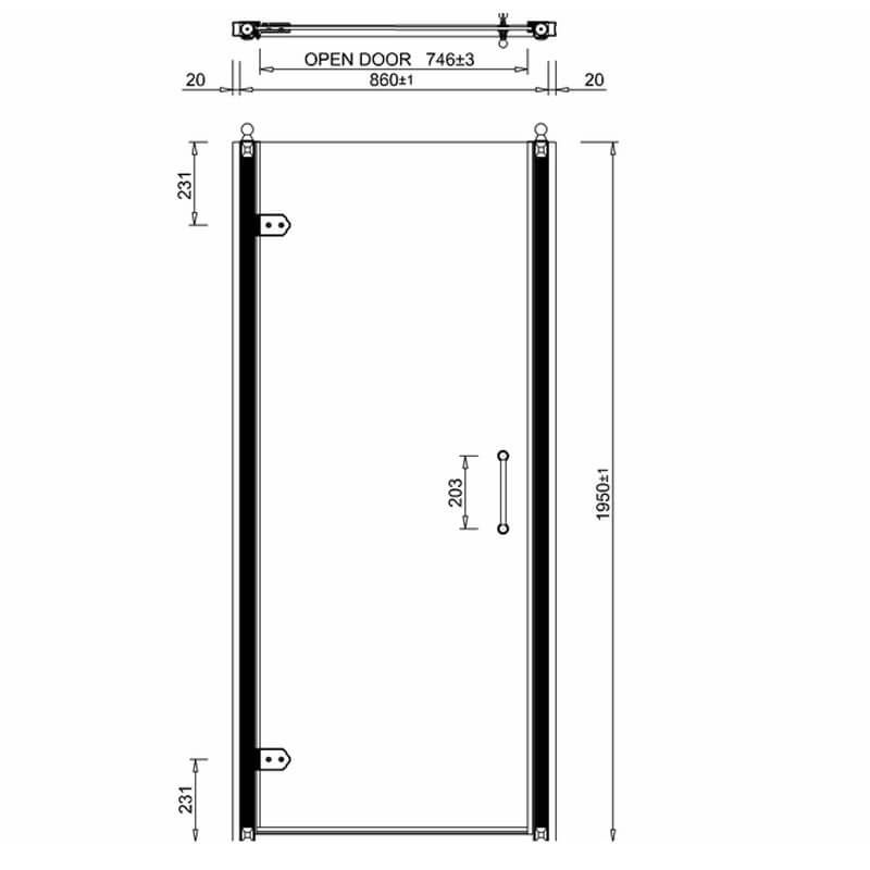 Burlington Hinged Clear Glass Shower Door 900mm - C21