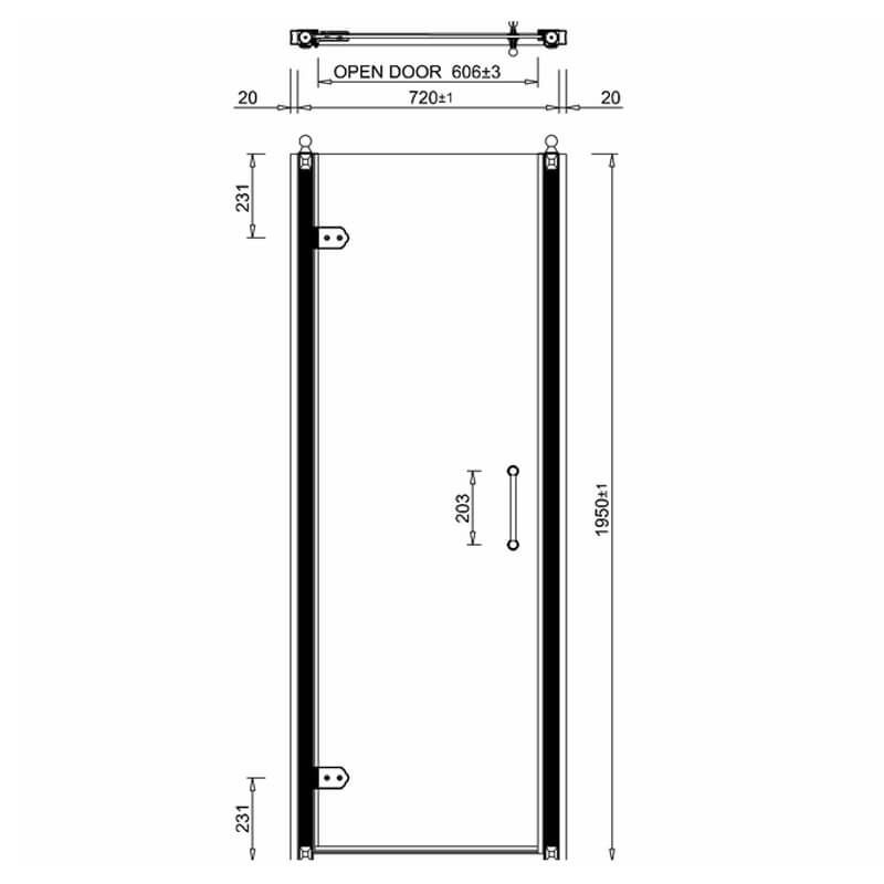 Burlington Hinged Glass Shower Door 760mm - C19