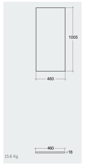 RAK Plano Solid Worktop 1000mm - Matt White - PLASL10146500 - 1005mmx18mmx460mm