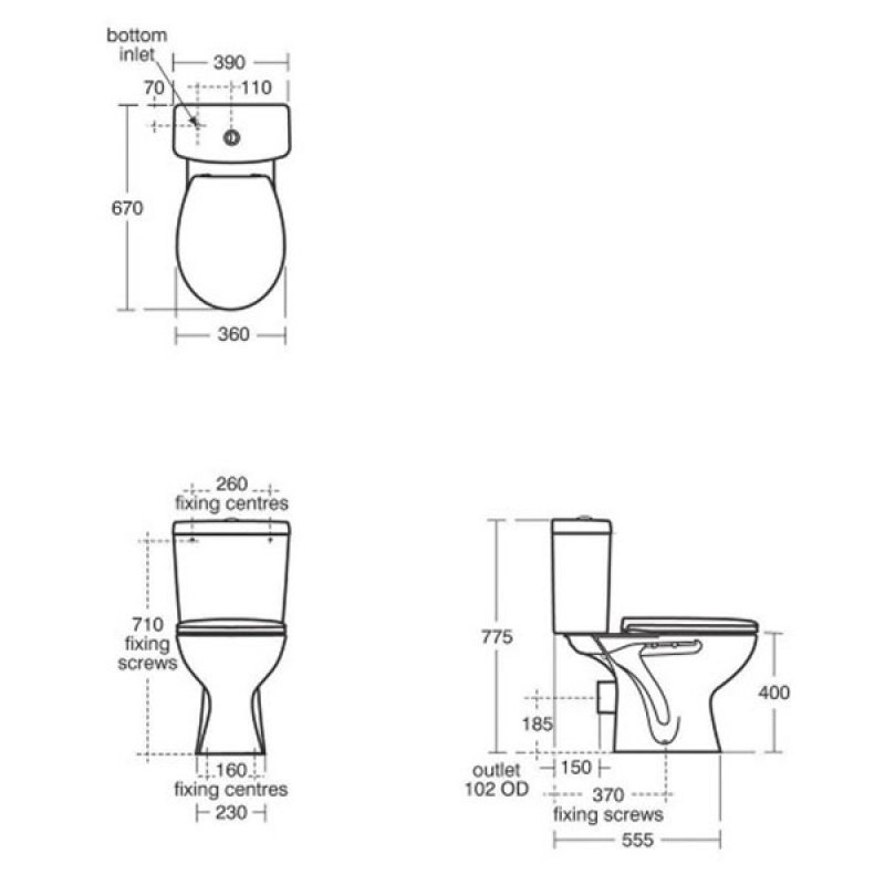 Ideal Standard Sandringham 21 White Toilet To Go Pack - S049901