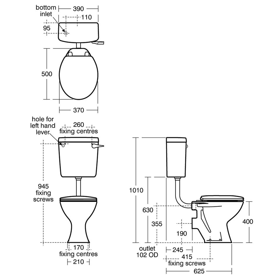 Armitage Shanks Sandringham 21 Magnia Low Level Toilet Pan ONLY  - White - S351001