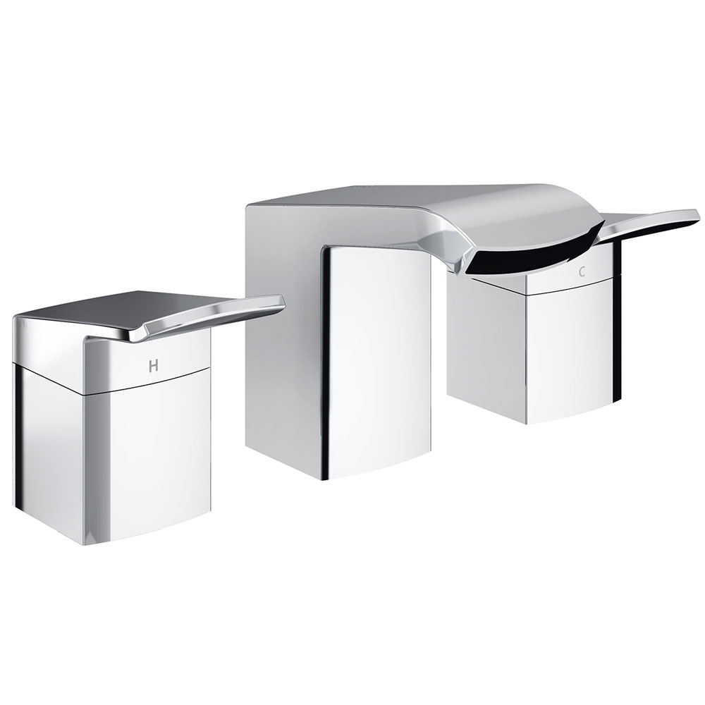 Bristan Descent Deck 3 Hole Basin Mixer with Waste in Chrome 