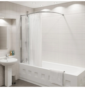 KUDOS Inspire Over Bath Shower Panel with Bow Corner Rail 5OBSPBCR
