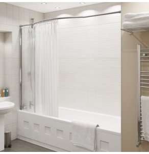 KUDOS Inspire Over Bath Shower Panel with Bow Recess Rail 5OBSPBRR
