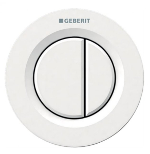 Geberit Type 01 Modern Round Dual Flush Plate Button for 80mm Concealed Cistern - Alpine White - 116.043.11.1 116043111