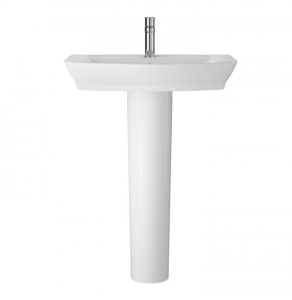 Hudson Reed Maya 1 Tap Hole Basin with Full Pedestal 650mm Wide - White - CCL003 CCL003