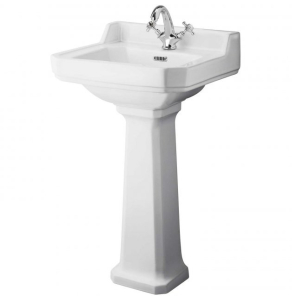 Hudson Reed Richmond 1 Tap Hole Basin with Full Pedestal 500mm Wide - White - CCR015 CCR015