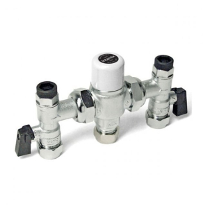 Intamix Test Point Thermostatic Mixing Valve 15mm with Service Valves - White - 400MZ15CP 400MZ15CP